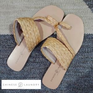 Chinese Laundry Sandals, Women's Size 9.5, Tan/Cream/Brown